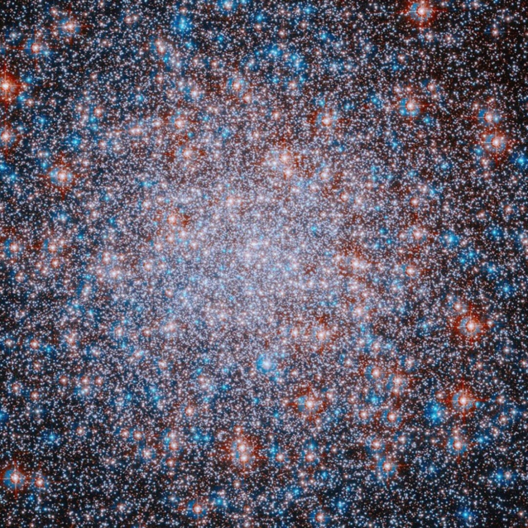 A close-up (cropped) view of the central region of Messier 3. Credit: NASA, ESA, and A. Sarajedini (Florida Atlantic University); Processing: Gladys Kober (NASA/Catholic University of America)