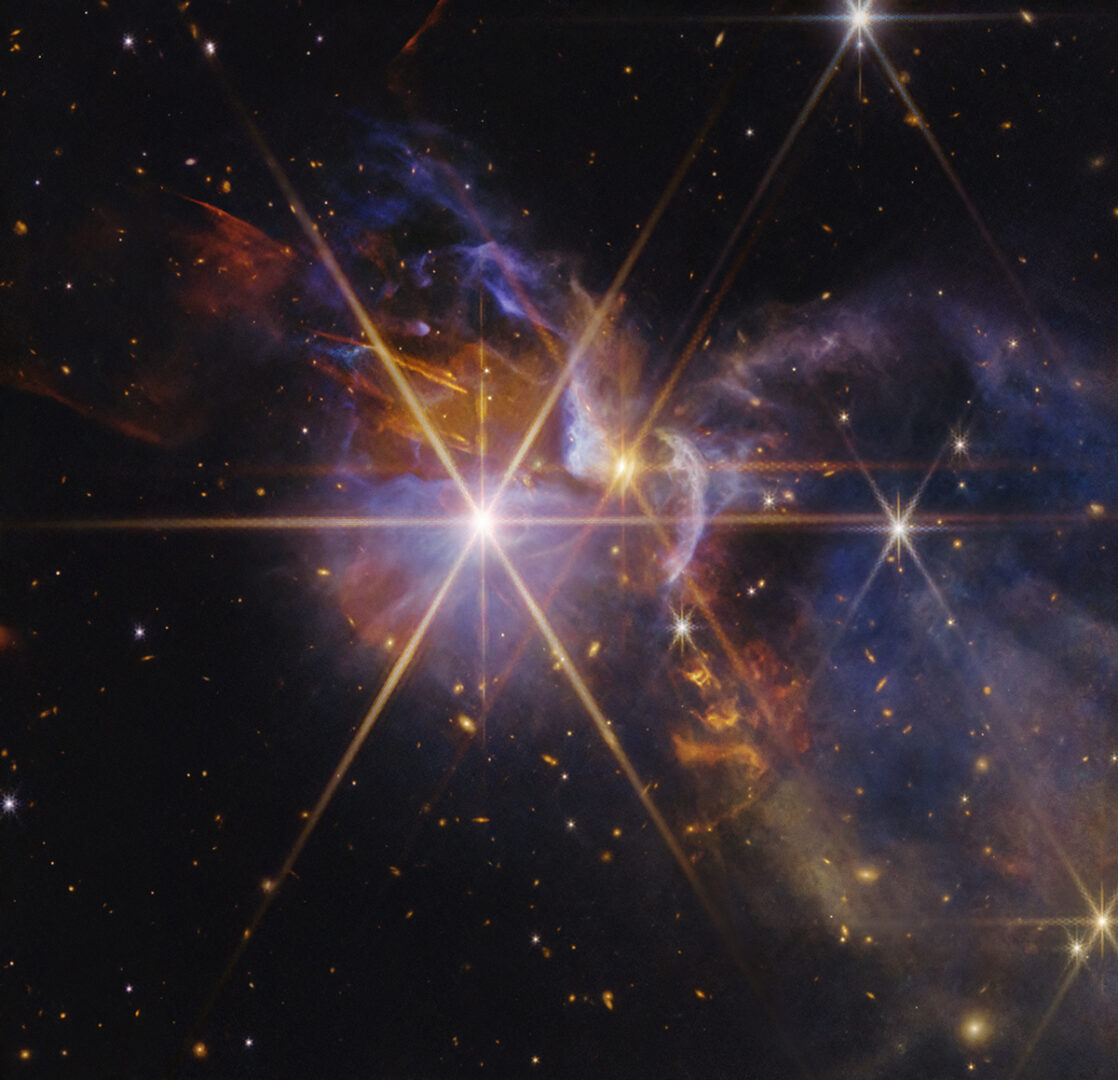 The James Webb Space Telescope captures the infrared light from bright protostars in the young star system FS Tau. Credit: NASA, ESA, CSA, STScI. Image Processing: A. Pagan (STScI)