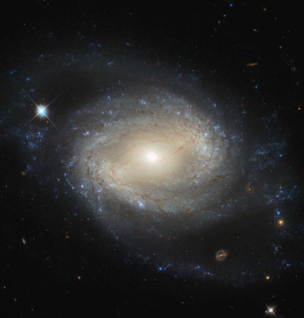 NGC 4639 lies over 70 million light-years away in the constellation of Virgo and is one of about 1500 galaxies that make up the Virgo Cluster. Credit: ESA/Hubble & NASA