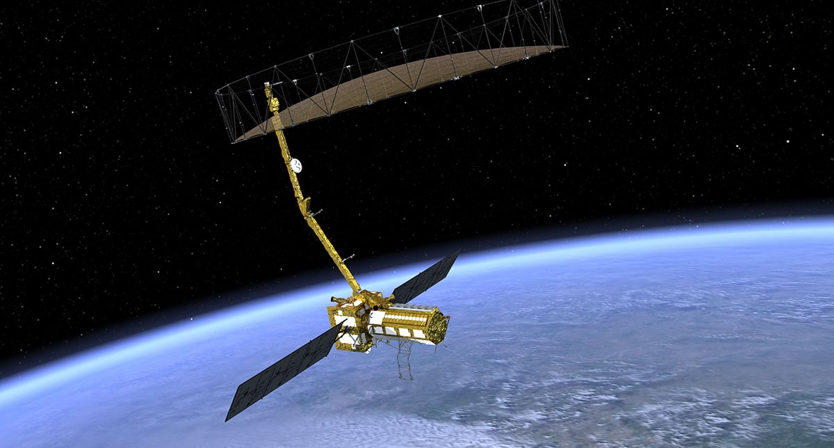 Artist's concept of the NISAR satellite in space. Credit: NASA
