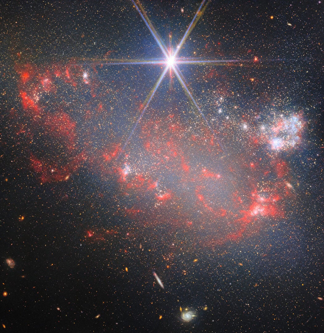 A cropped version of JWST's image of ARP 263. Credit: ESA/Webb, NASA & CSA, A. Leroy