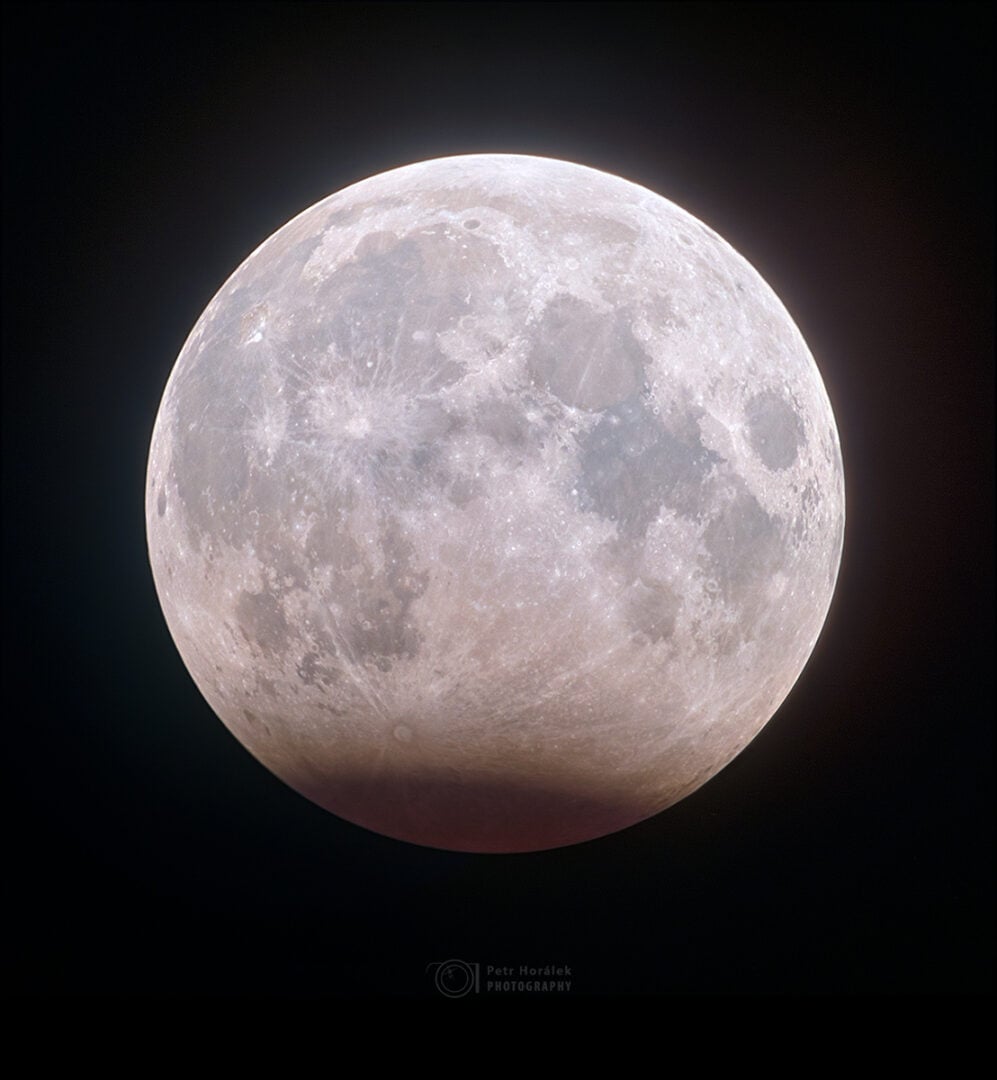 Partial lunar eclipse captured from Malá Trňa, Slovakia, in October 2023. Credit: Petr Horálek