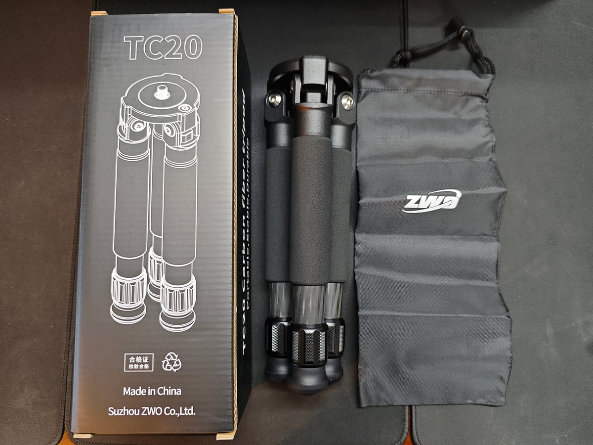 The TC20 tripod. It comes with a carry pouch