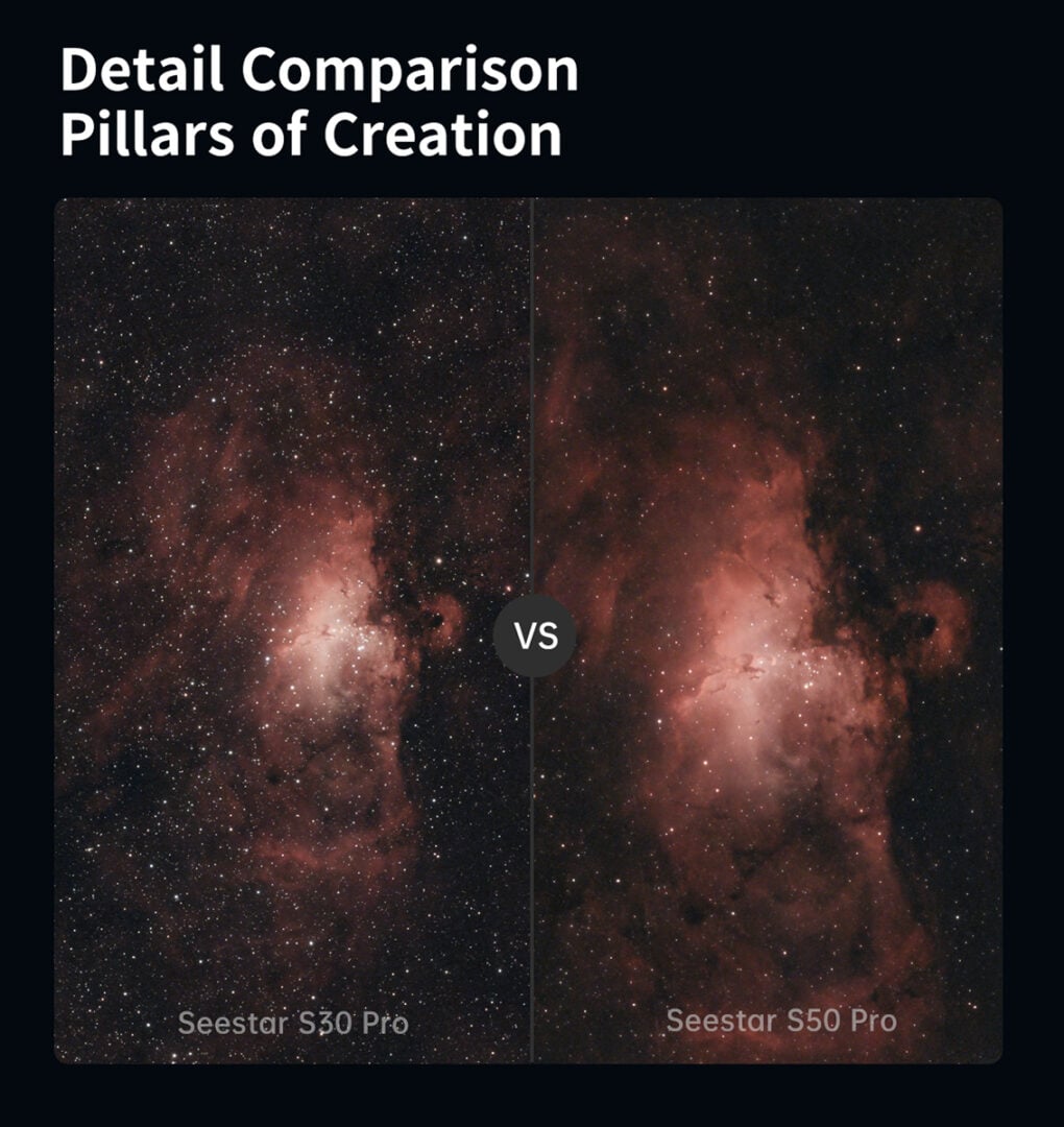 Result comparison between S30 Pro and S50 Pro (via ZWO)