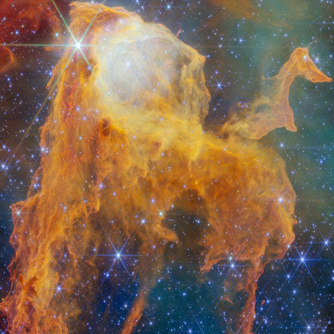 A close-up (cropped) view of the "Treasure Chest". Credit: ESA/Webb, NASA & CSA, M. Reiter