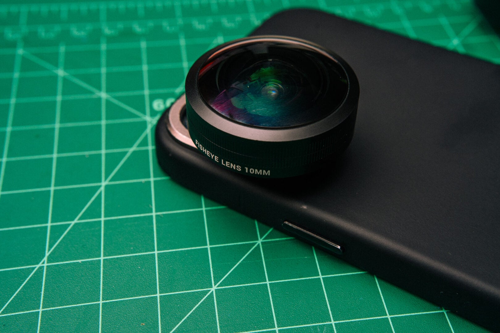 A closeup image of the SANDMARC 10mm Fisheye Lens