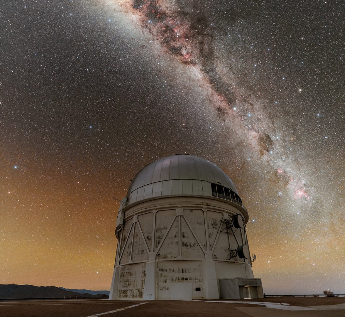 The stunning Milky Way gracefully arcs over the NSF Víctor M. Blanco 4-meter Telescope. Credit: CTIO/NOIRLab/NSF/AURA/P. Horálek (Institute of Physics in Opava)