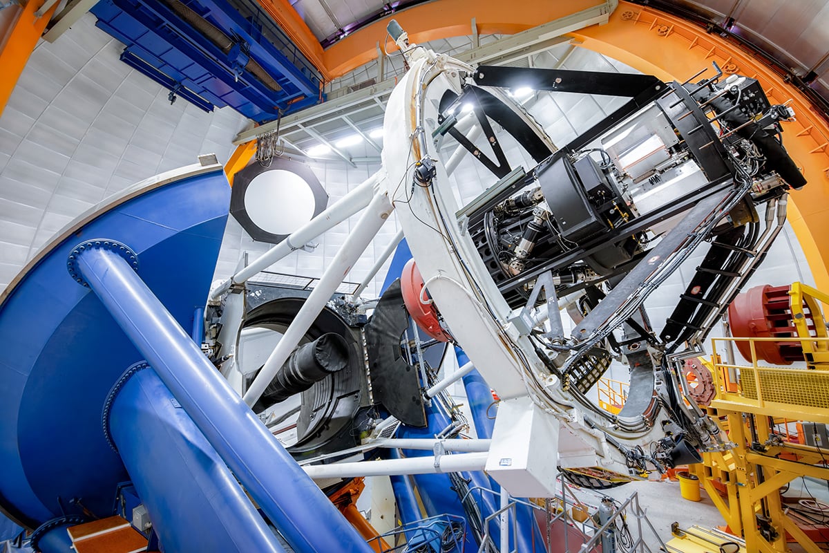 The Dark Energy Camera (DECam). Credit: TIO/NOIRLab/DOE/NSF/AURA/R. Hahn (Fermi National Accelerator Laboratory)