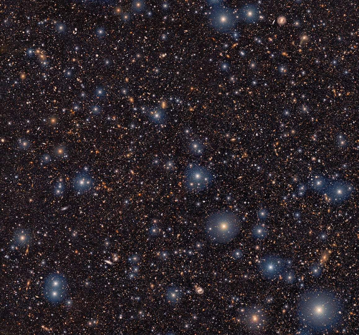 Captured in this image is the newly discovered galaxy proto-supercluster named COSMOS-z3.1-A. Credit: CTIO/NOIRLab/DOE/NSF/AURA