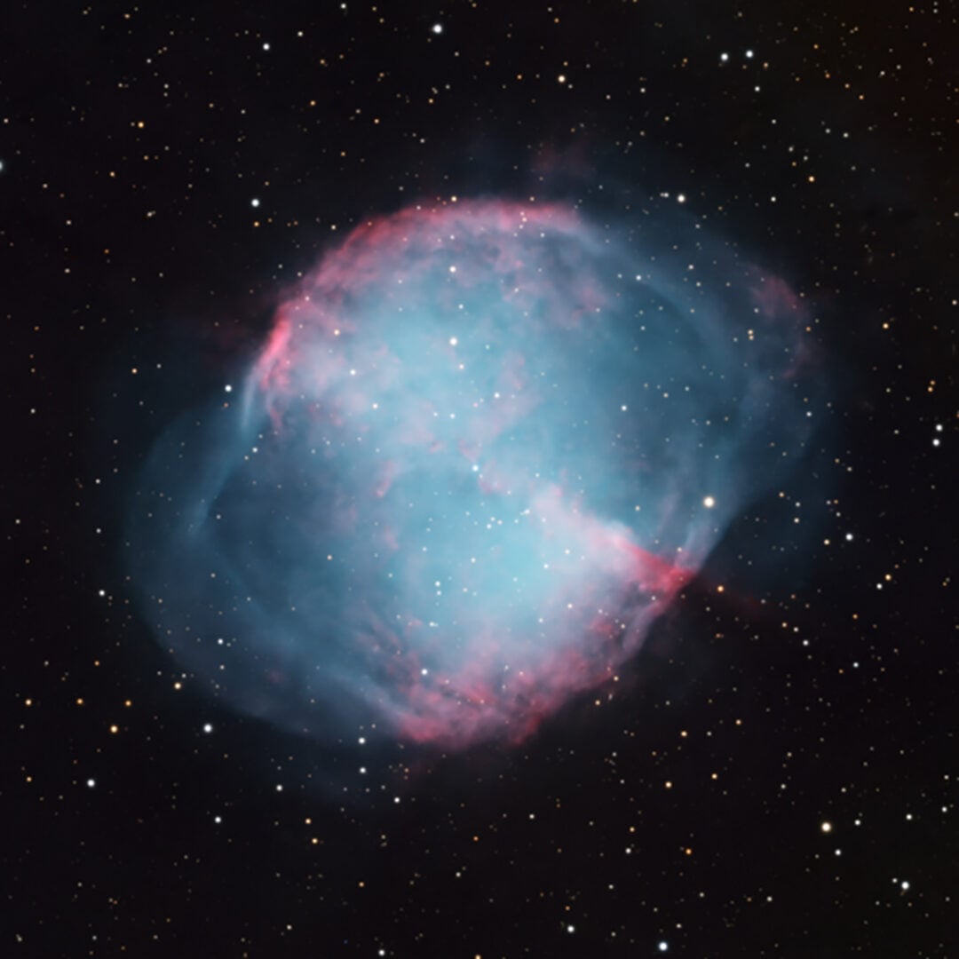 A close-up view of the M27 nebula captured with the CESAR Cebreros Telescope (CCT). Credit: ESA/CESAR