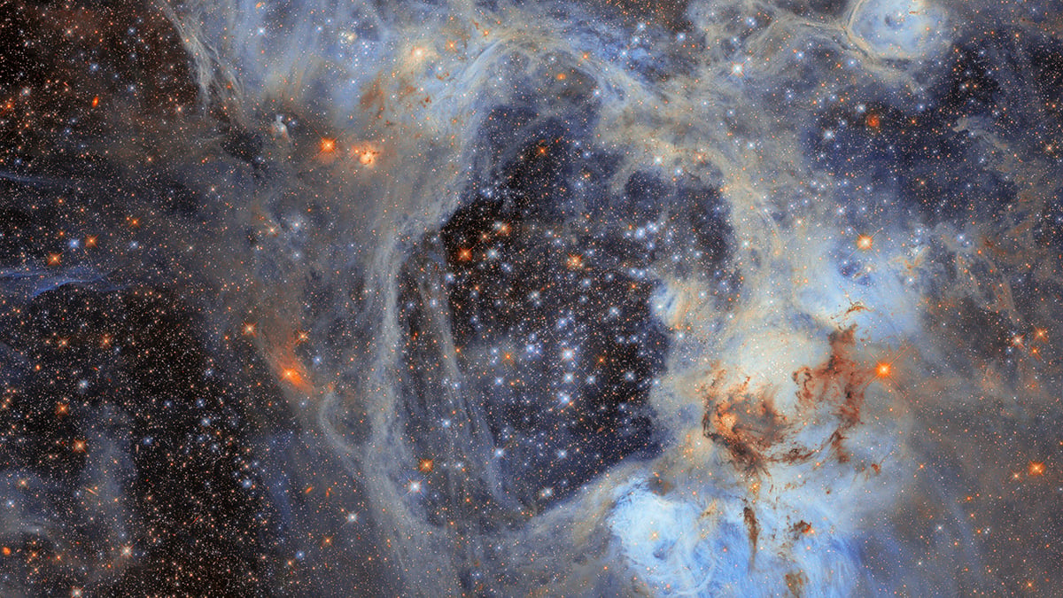 Hubble Space Telescope captures a superbubble N44 cover
