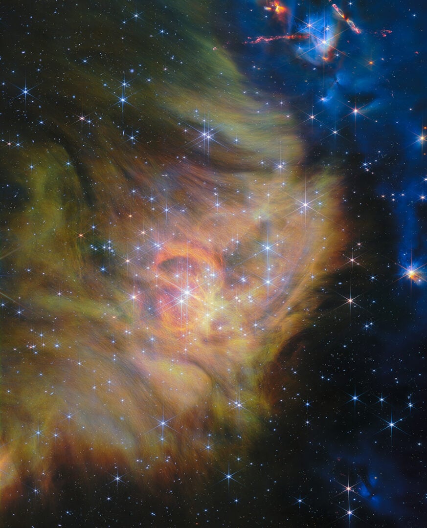 The James Webb Space Telescope recently observed IC 348, a star-forming region just 1000 light-years away. This is one of the largest Webb images released to the public so far. Credit: ESA/Webb, NASA, CSA, K. Luhman, C. Alves De Oliveira, M. Zamani (ESA/Webb)