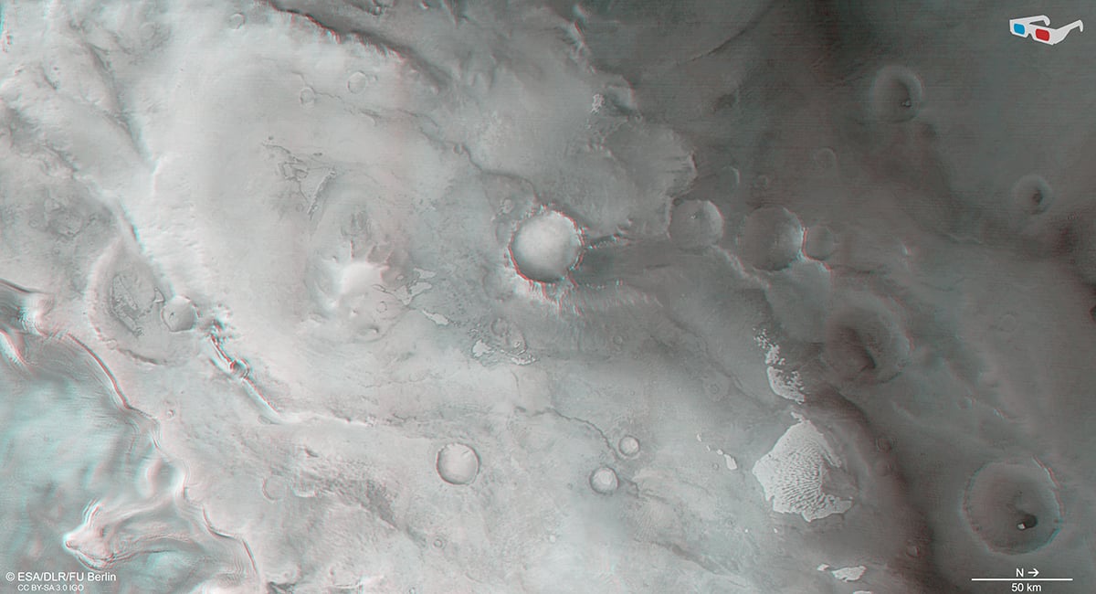 The Thyles Rupes region of Mars in 3D. Credit: ESA/DLR/FU Berlin