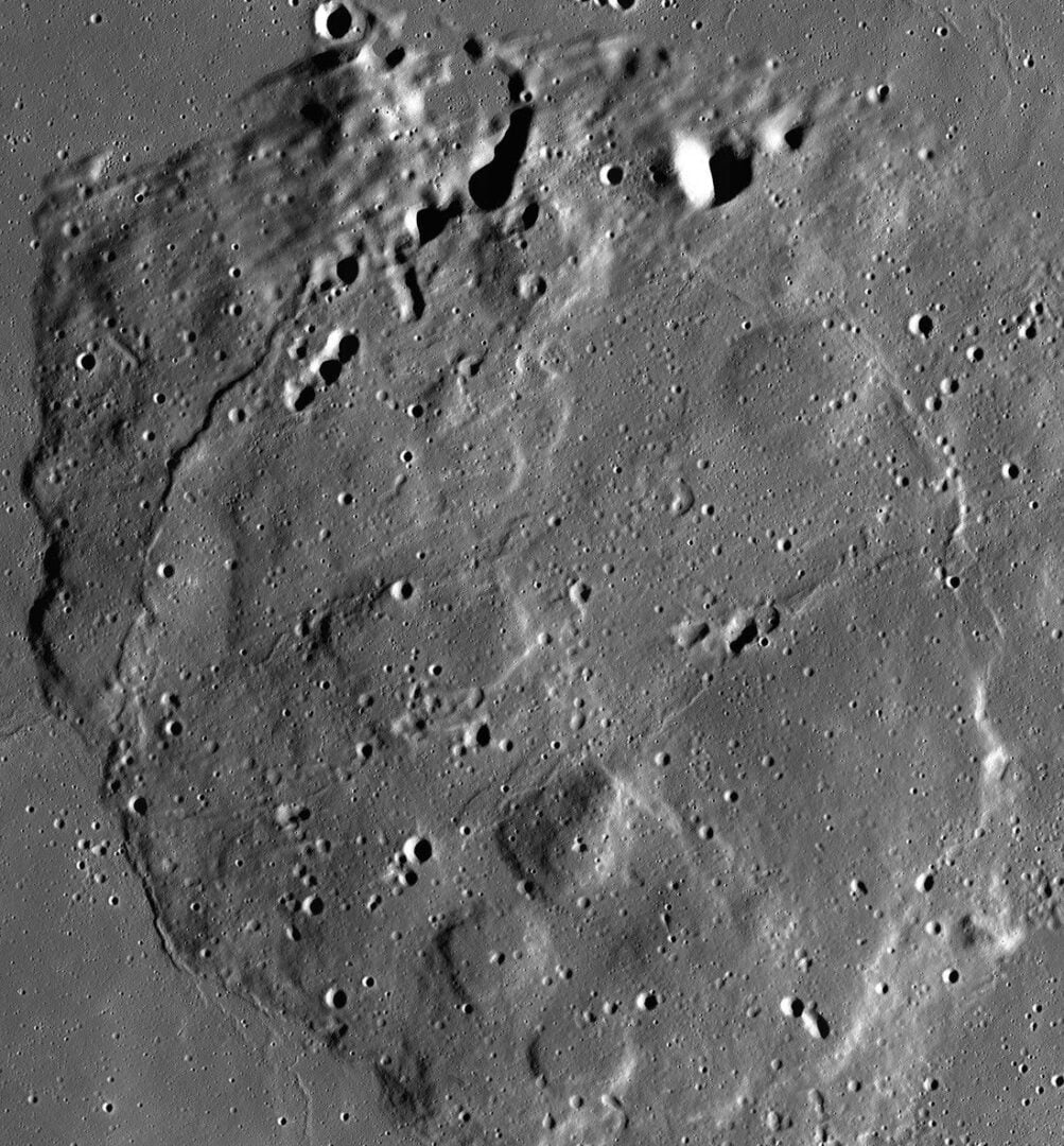 A 10-image mosaic captured by NASA’s Lunar Reconnaissance Orbiter's Narrow Angle Camera between June 2012 and April 2016, showing the volcanic feature Mons Rümker and its surrounding mare plains. Credit: NASA/GSFC/Arizona State University