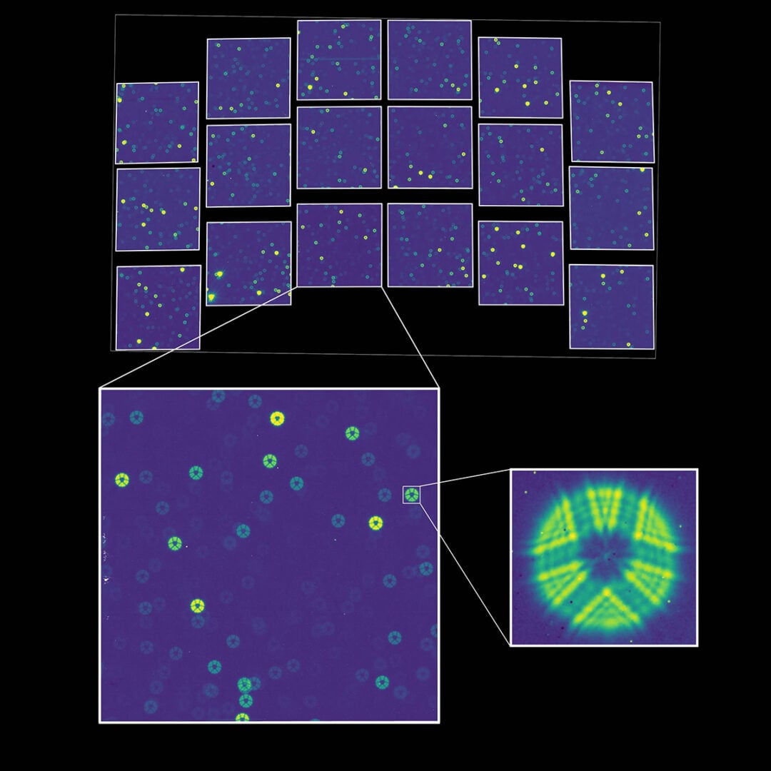 This test image captures the very first photons of starlight to reach the Wide Field Instrument on NASA’s Nancy Grace Roman Space Telescope. Credit: NASA’s Goddard Space Flight Center, Tyler Desjardins (STScI)
