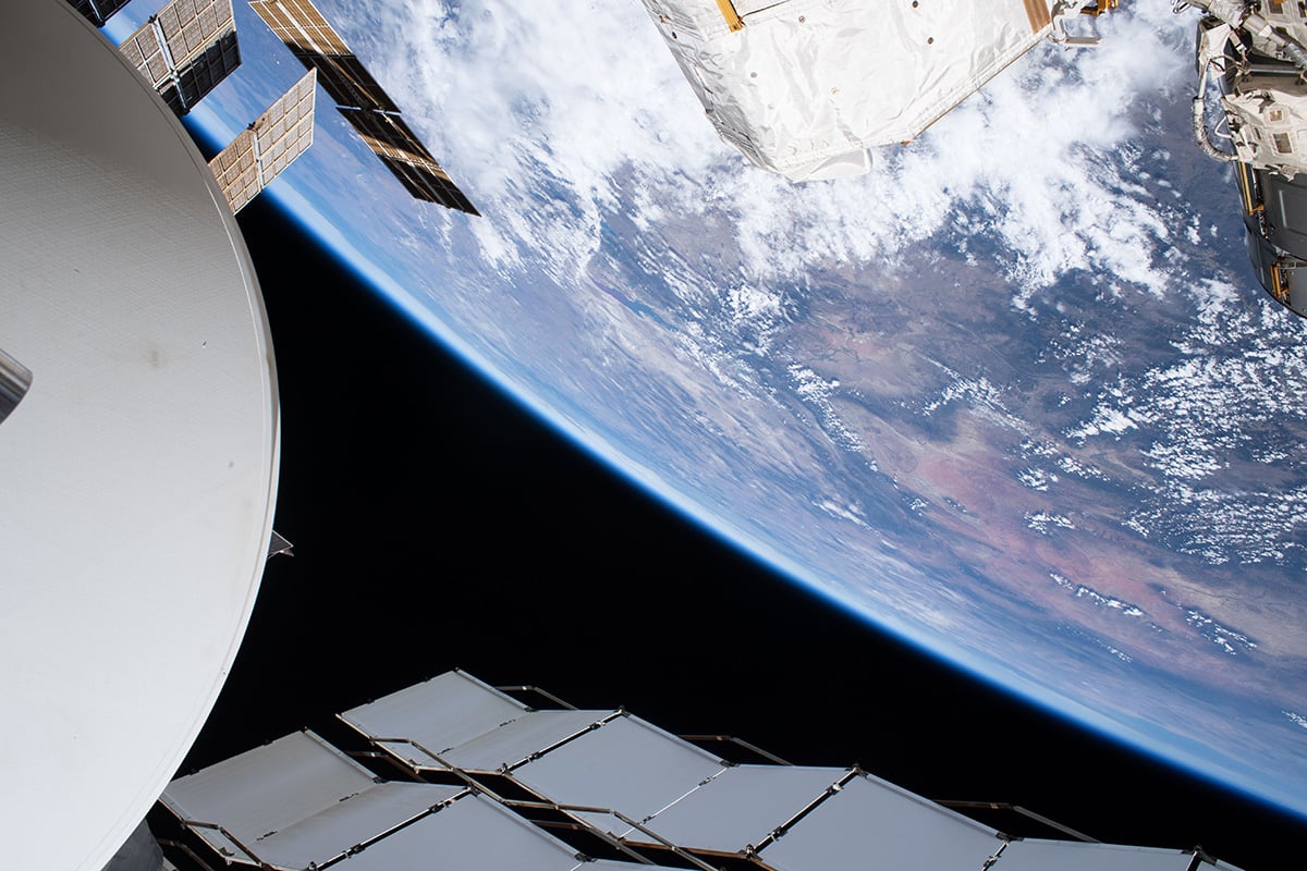 A beautiful view of Earth during the spacewalk. Credit: ESA/NASA