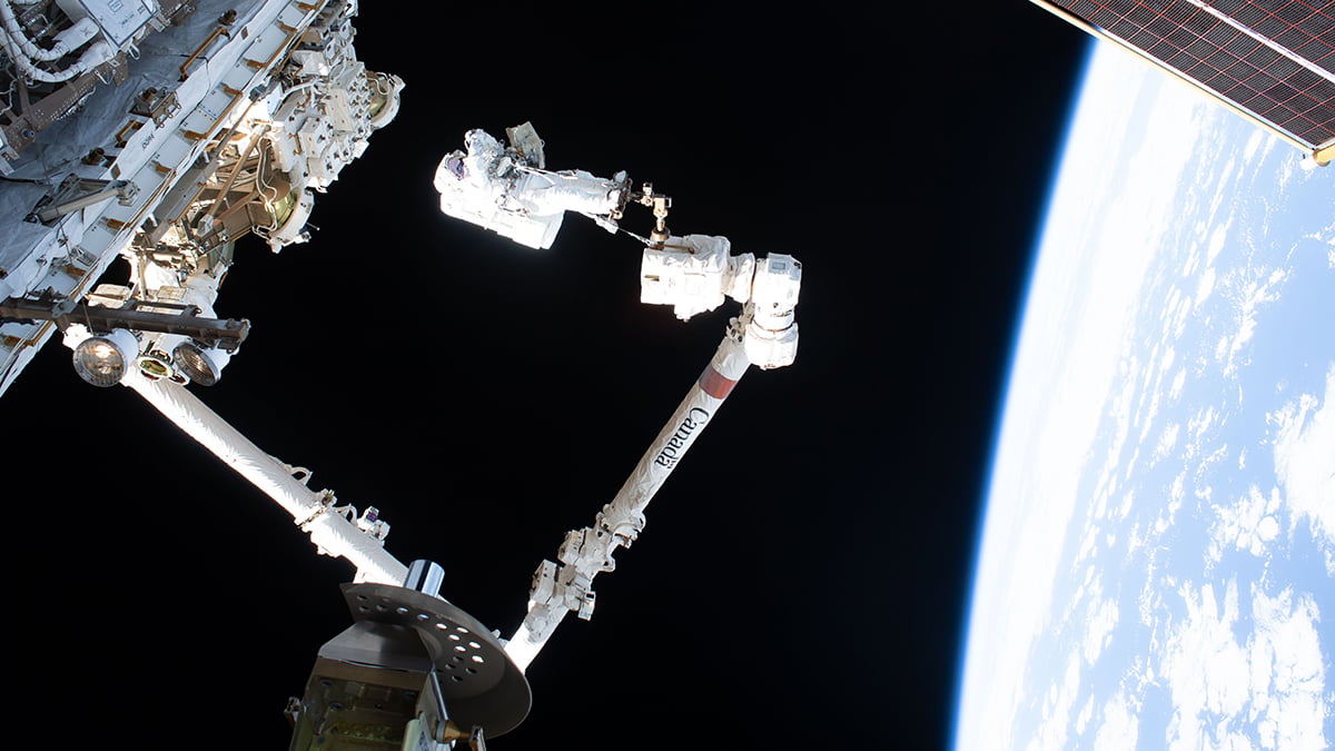 Images of ESA astronaut Sophie Adenot completing three spacewalks cover