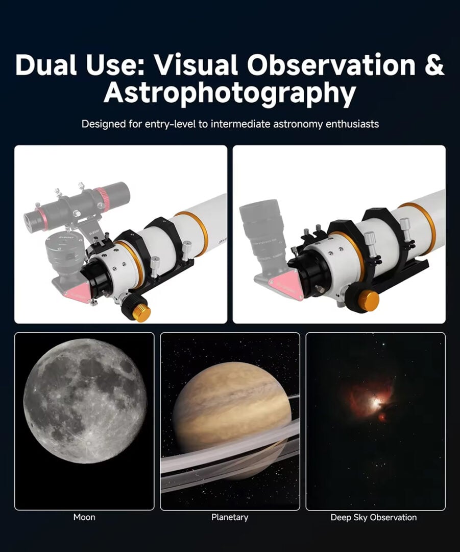 One can use the SV530 for both astrophotography and visual observations