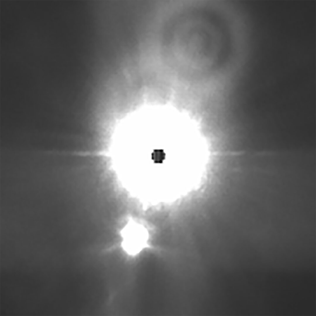 A cropped view of the "Black Sun effect" captured by TRISAT-S. Credit: University of Maribor