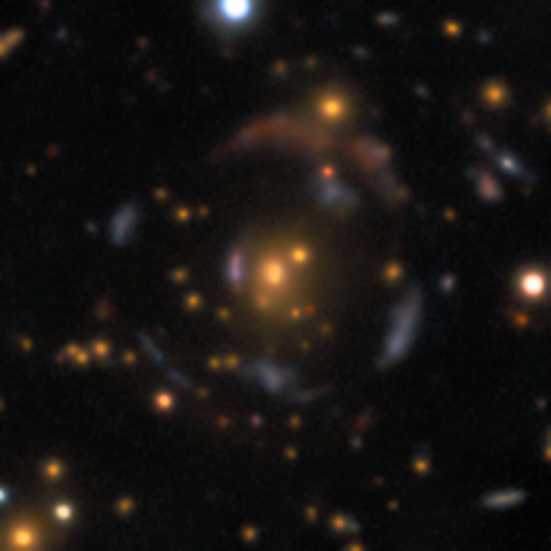 One of the gravitational lenses discovered in data from the DESI Legacy Imaging Surveys. Credit: DESI Legacy Imaging Surveys/LBNL/DOE & KPNO/CTIO/NOIRLab/NSF/AURA
