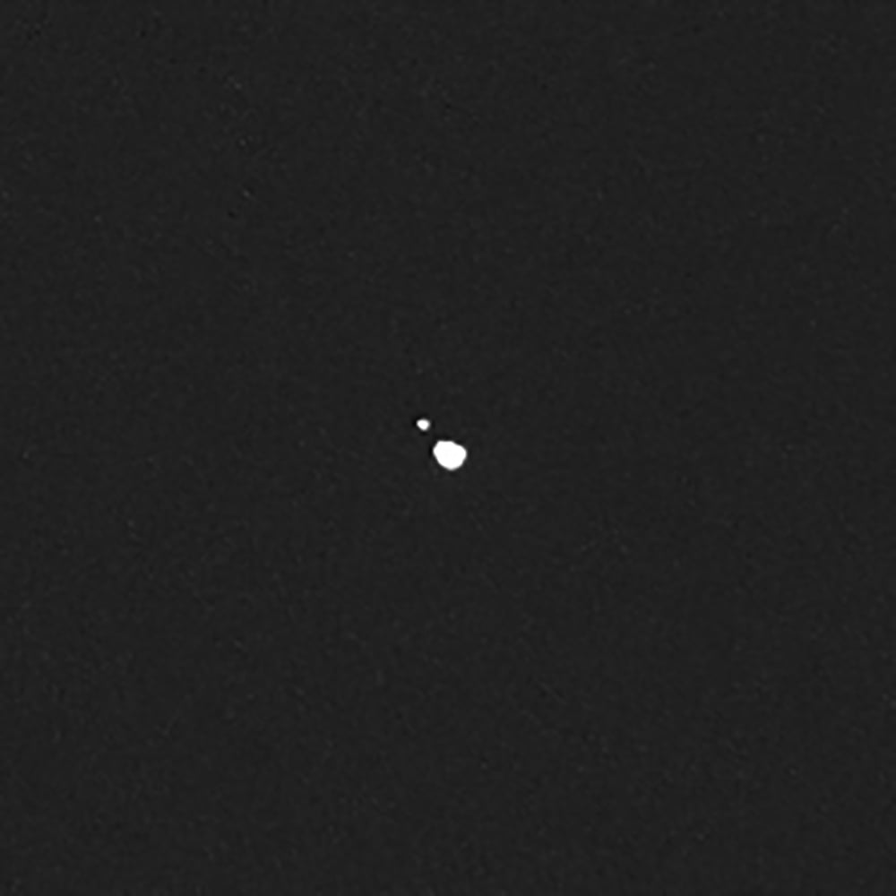 A close-up view of the binary asteroid system. Credit: ESA
