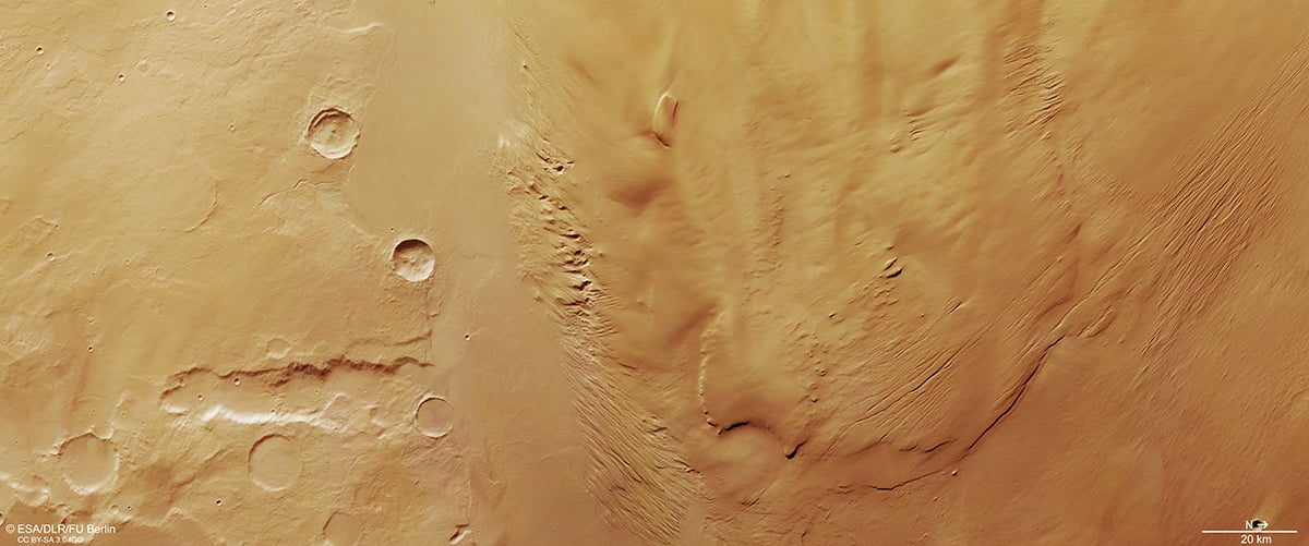 The Martian landscape captured by Mars Express. Credit: ESA/DLR/FU Berlin