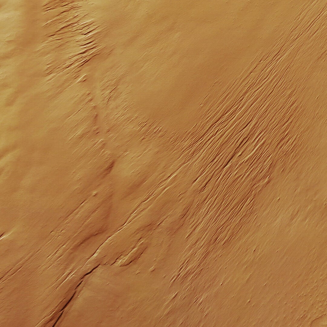 One of the yardangs captured by Mars Express. Credit: ESA/DLR/FU Berlin