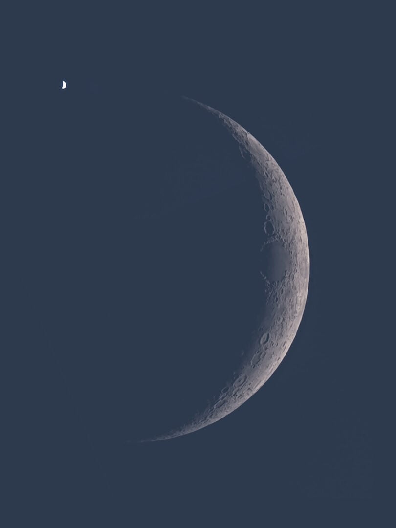 Venus and Moon just before the disappearance