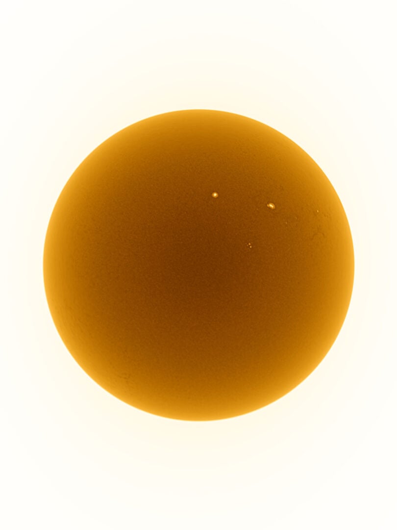 Inverted and false-colored image of the Sun