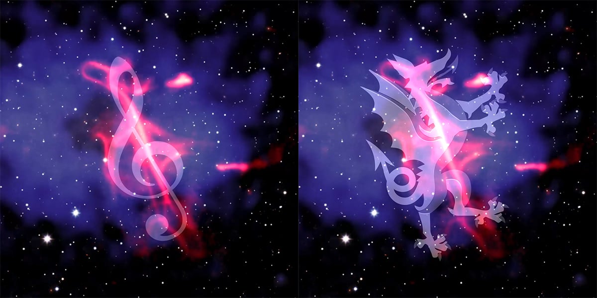 Do you see a treble clef or a dragon?